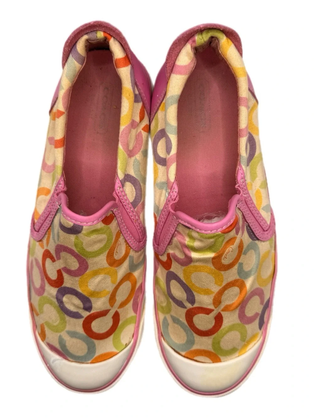 Coach | Beale Multicolor Signature C Slip-On Sneakers Y2K Vintage Pink Trim